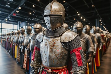 Naklejka premium Medieval europe knight armor display