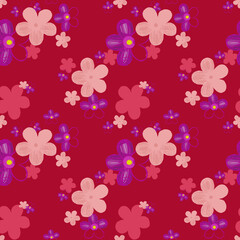 Fototapeta premium Floral repeat pattern design 