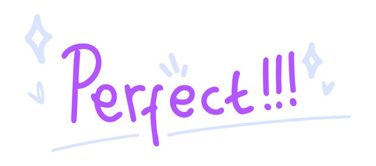 Perfect word handwriting encouragement inspiration clipart journal sticker illustration