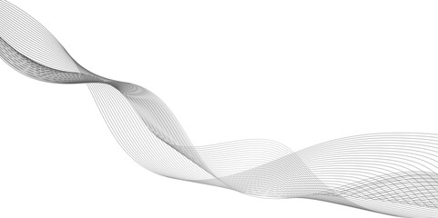 abstract white and black background with white lines, data science frequency gradient lines on transparent background, abstract vector modern gradient wave line white background,