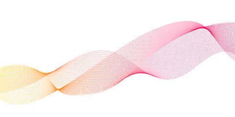 Abstract dynamic pink or yellow color waves lines, vector geometric background,elements created using the blend tool,wave lines pattern smooth curve flowing dynamic isolated on white background.