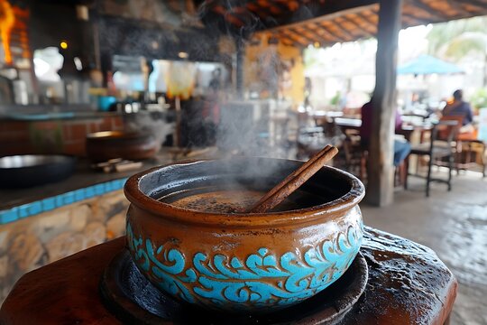 Mexican caf&eacute; de olla preparation