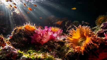Obraz premium Underwater coral reef exploration ocean depths nature photography vibrant marine life close-up view aquatic ecosystem discovery