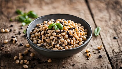 Raw Organic Black Eyed Peas in a Bowl