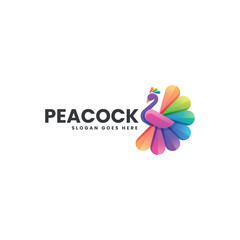 Obraz premium Peacock Gradient Colorful Logo