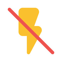flash off flat icon