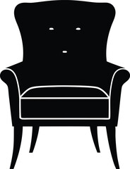 Chair silhouette vector, chair icon vector illustration 