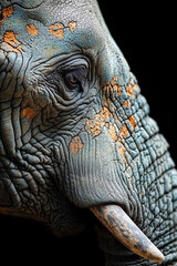 Fototapeta premium A Close Up View Of An Elephants Face