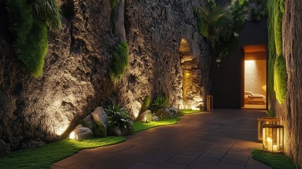Obraz premium Tranquil Pathway in a Natural Stone Setting