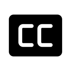 closed caption glyph icon