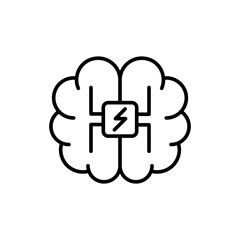 Brain system outline icons, minimalist vector illustration ,simple transparent graphic element .Isolated on white background