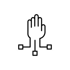 Hand vein outline icons, minimalist vector illustration ,simple transparent graphic element .Isolated on white background