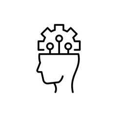 Neuroscience outline icons, minimalist vector illustration ,simple transparent graphic element .Isolated on white background