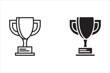 Trophy icon set. Trophy cup, winner cup, victory cup icon. Reward symbol sign for web and mobile.
