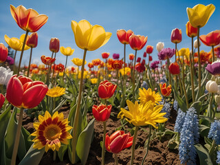 red and yellow tulips