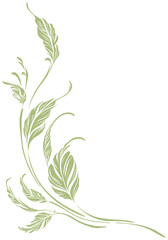 Vector illustration material leaf branches corner design decorative ornament