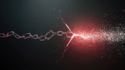 Dynamic Visual of Breaking Chains with Sparks