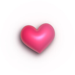 Obraz premium Heart icon isolated on white background 3d render illustration