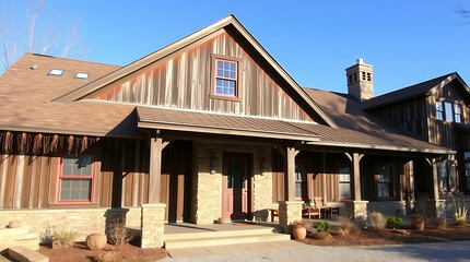 Rustic Wooden House with Stone Porch - Dream Home in the Countryside
