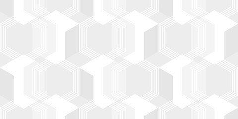 a white and gray hexagon geometric pattern wallpaper