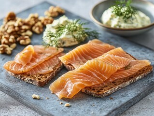 Savoring Hot Smoked Salmon Delight Kitchen Table Culinary Art Modern Home Close-Up Gourmet Experience