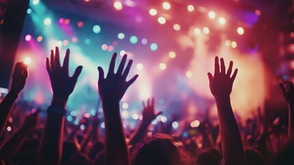 Vibrant audience enjoying electrifying music festival