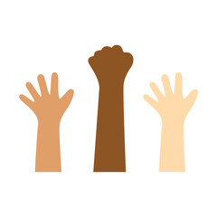 Raised Hand STop Racism