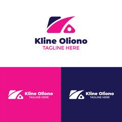 KO Letter Logo Design Template. Alphabet Letters KO Logo Concept Design Template Vector