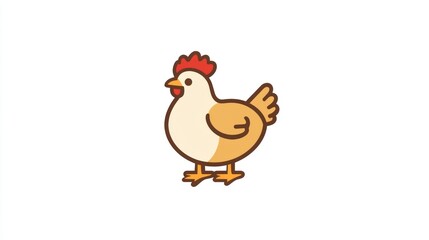 Fototapeta premium Adorable Cartoon Hen Illustration