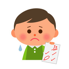 テストの点が悪かった子供
