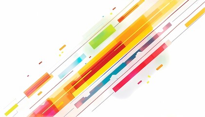 レインボーカラーの幾何学模様、抽象的な斜線