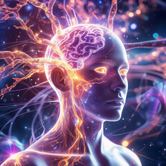 the head with the brain