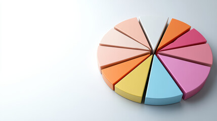 Obraz premium Colorful 3D pie chart representing business finance and data analysis