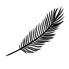 Various black vector leaves arranged in an artistic flat design showcasing tropical flora and natural beauty