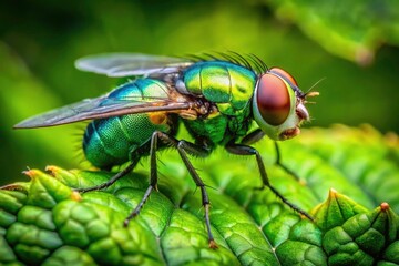 Green Fly Leaf Macro Photography High Depth of Field Insect Nature Closeup