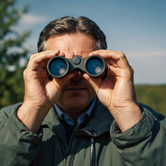 Bird Watching with Binoculars