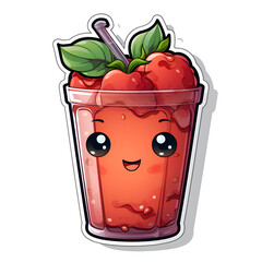 Adorable Strawberry Smoothie Illustration