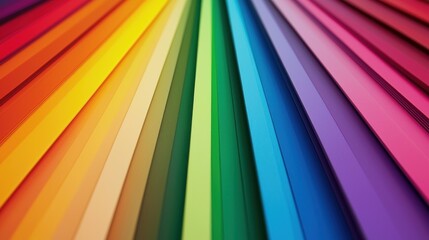 Obraz premium Colorful gradient of paper sheets arranged in a vibrant display.