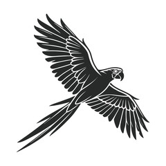 Obraz premium black and white vector of a raven in flight perfect for tattoo