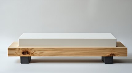 Modern Minimalist Wooden Platform with White Top
