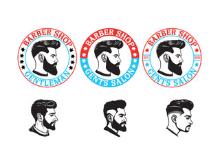 Retro barber shop logo design