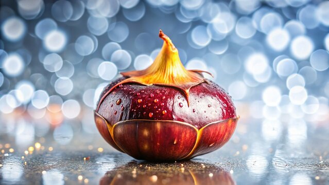 Fresh Water Chestnuts Isolated on White Background - Stock Photo