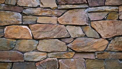 Fototapeta premium GeRustic Natural Stone Wall Texture – Authentic Earth-Toned Mosaic for Interior and Exterior Design, Garden Pathways, Accent Walls, and Architectural Projects