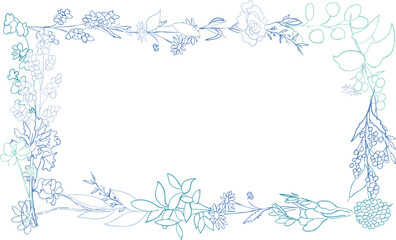 手書きの草木。草木の線画ベクターイラスト。植物のベクターイラストセット。シンプルな草木イラスト。Hand drawn grass and trees. Line drawing vector illustration of plants and trees. Vector illustration set of plants. Simple grass and trees illustration