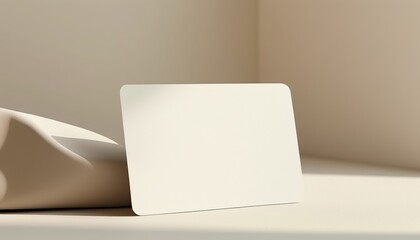 Minimalist horizontal card mockup for branding with copy space