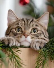 Fototapeta na wymiar Heartwarming kitten adoption story home environment pet cozy interior close-up viewpoint cat enthusiasm