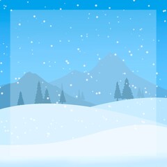 Naklejka premium winter landscape with snow and trees