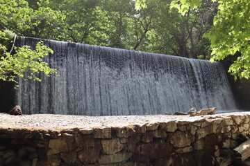 Kursunlu water fall is flowing in Salihli, Manisa, Turkey
