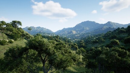 Obraz premium Lush Green Mountain Landscape