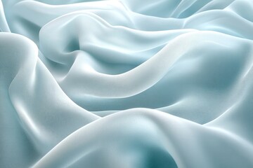 Obraz premium Light blue silk fabric flowing and forming elegant curves